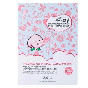 Esfolio Hyaluronic Acid With Peach Essence Mask Sheet 10-Count